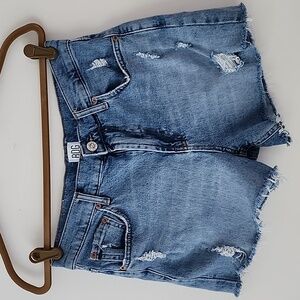 BDG Distressed Raw Hem High Waist Ligth Stretch Jean Shorts 29 bx9